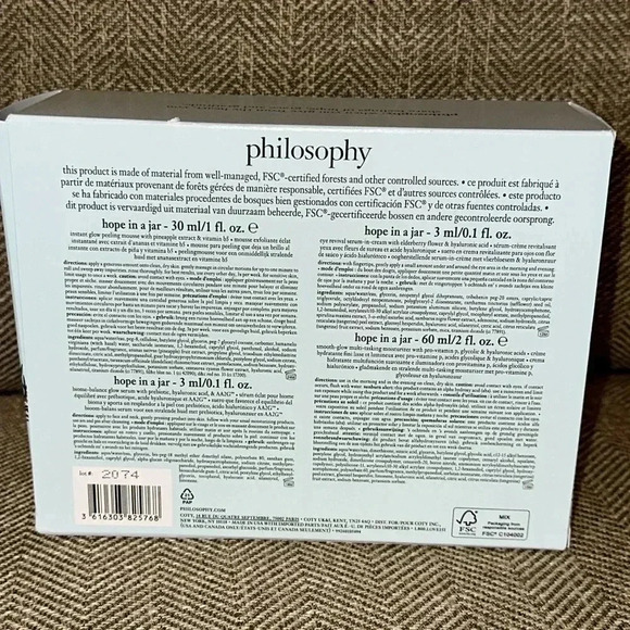 NWT Philosophy hope in a jar hydrate smooth & glow 4pc set skincare SEALED BOX - Picture 2 of 2